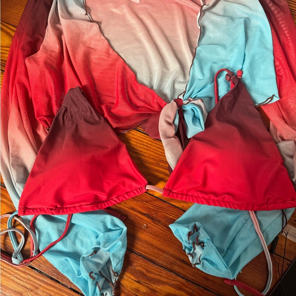 NWT Fashion Nova Sun-kissed In Ibiza 3 Piece Sunsuit - Picture 9 of 13